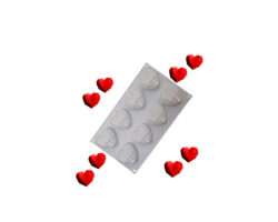 MOLDE SILICON CORAZON 3D 8 CAV 29X17X2CM