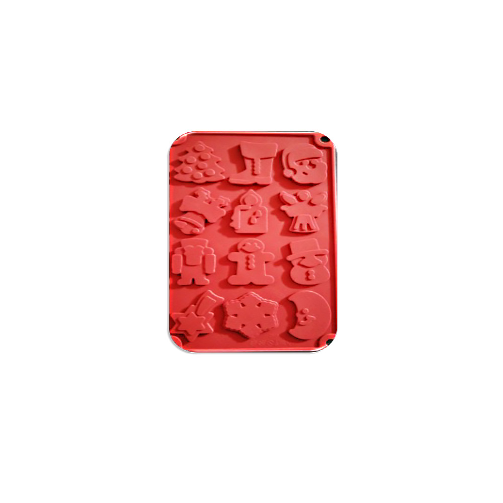 MOLDE SILICON NAVIDAD 12 CAV 30X17CM