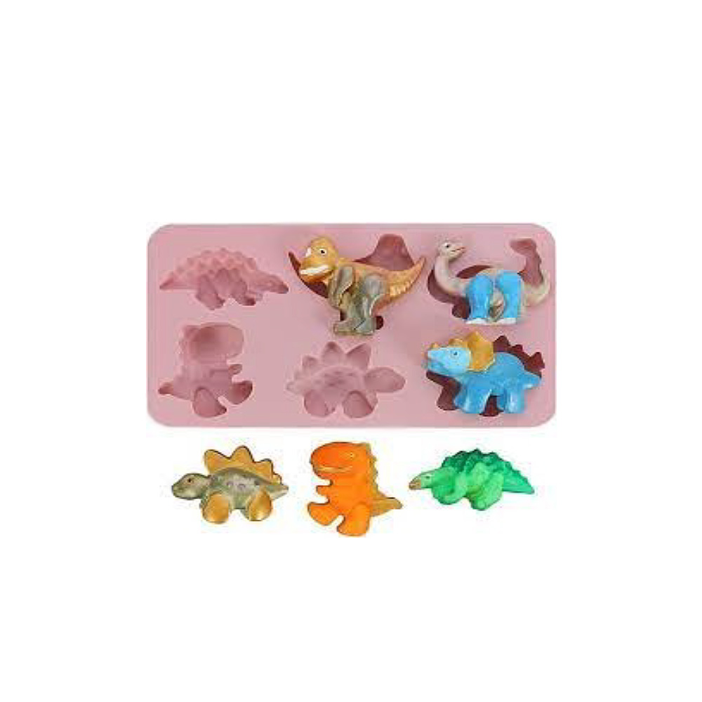 MOLDE SIL. DINOSAURIOS 6 CAV. 28X16.1X2.7 CMS.