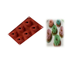 MOLDE DE SILICON ROSCA ESPIRAL 6 CAV. 7X3 CM