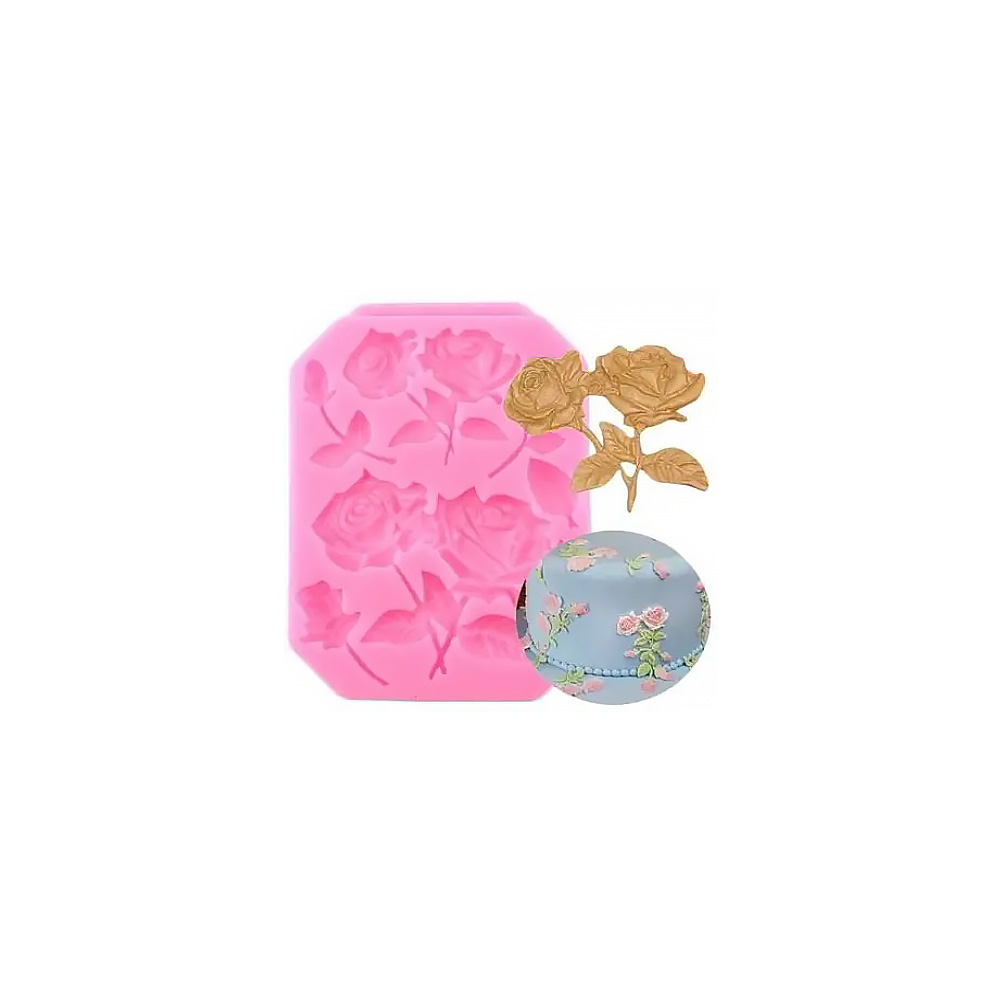 MOLDE SILICON ROSAS GRUESO 9X12X1CM