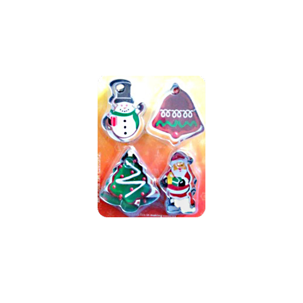 SET CORTADOR NAVIDAD 4PZ AINOX DIF FIG 8CM