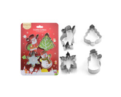 SET CORTADORES NAVIDEÑOS 4 PZAS. APROX.8 CMS.