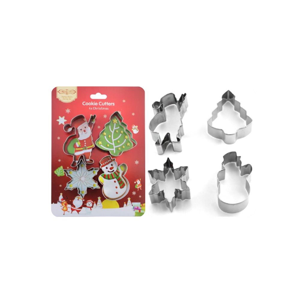 SET CORTADORES NAVIDEÑOS 4 PZAS. APROX.8 CMS.