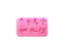 MOLDE SILICON CUADRADO BABY Y CRUZ 11X8.5X1.6 CM