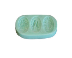 MOLDE SILICON PAJARO Y FLORES OVALADO