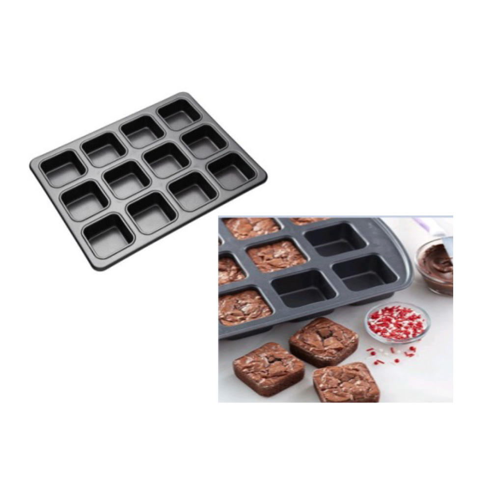 MOLDE BROWNIE 12 CAV 2.5 CM ALTO ANTIADHERENTE