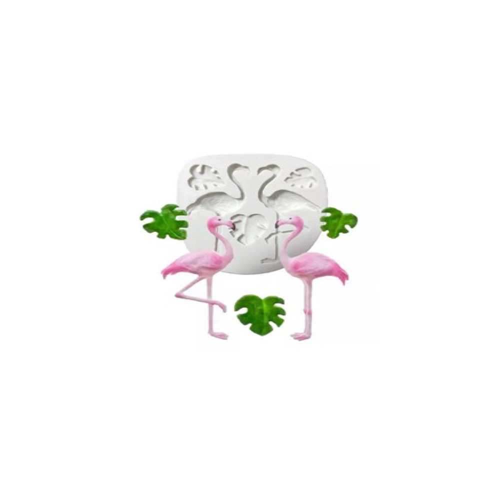 MOLDE SILICON FLAMINGOS 10 CM