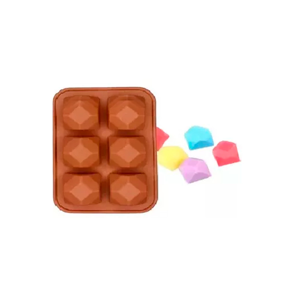 MOLDE SILICON DIAMANTE 30X17 CM 6 CAVIDADES = YX-011