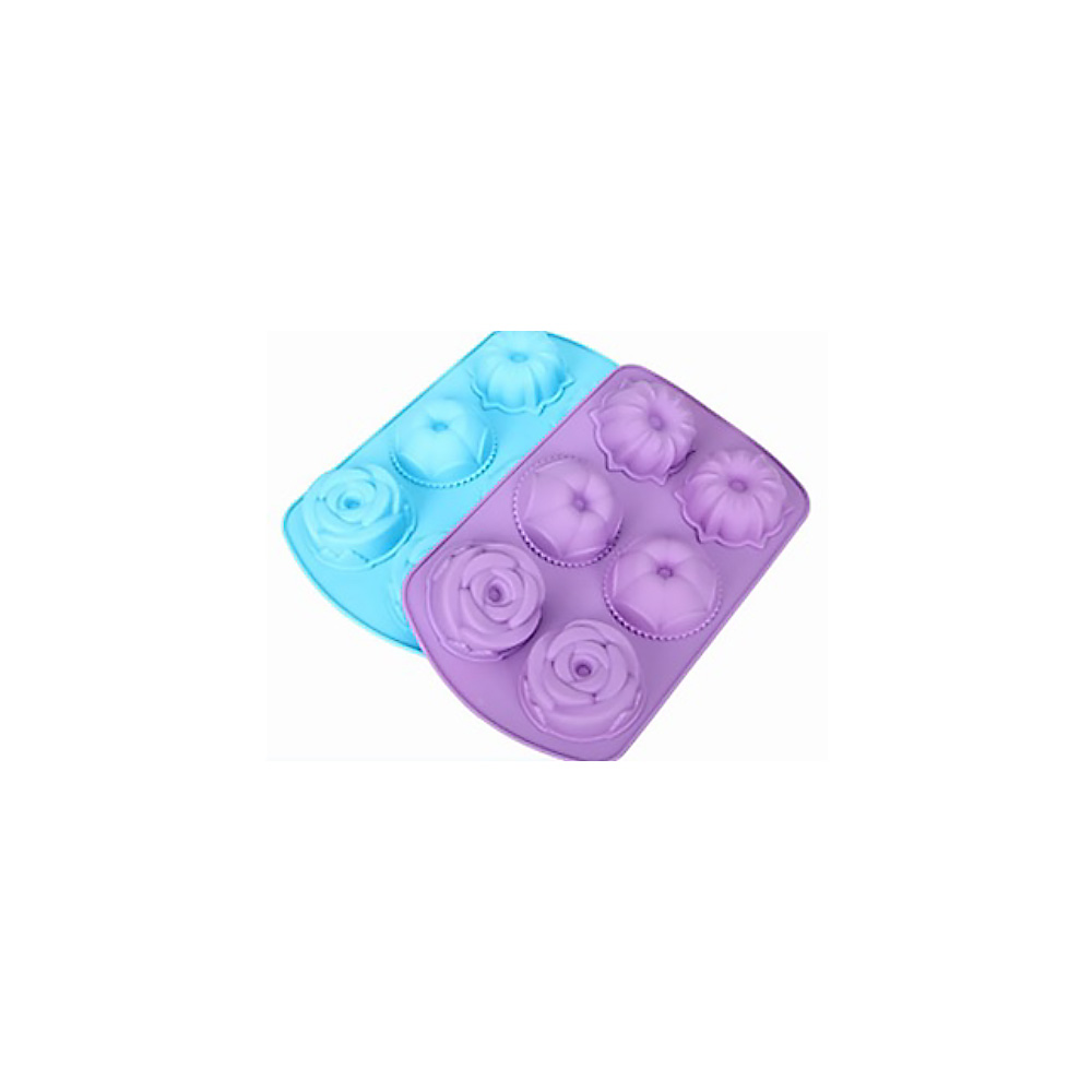 MOLDE SILICON FLORES 27X17 CM 6 CAVIDADES