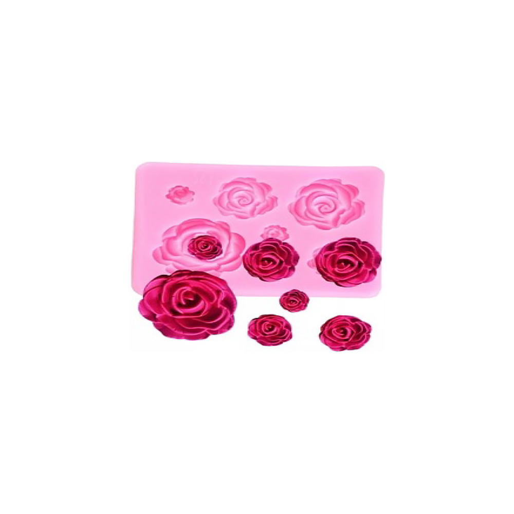 MOLDE SILICON ROSAS 6 CAV. 8X6CM