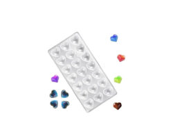 MOLDE POLICARBONATO 21 CAV CHOCO. CORAZONES 17X13 CM