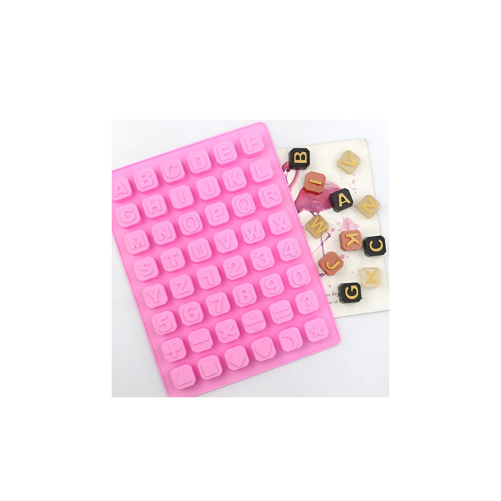 MOLDE SILICON ABECEDARIO MAYUSCULAS Y NUMEROS EN CUADRITOS D