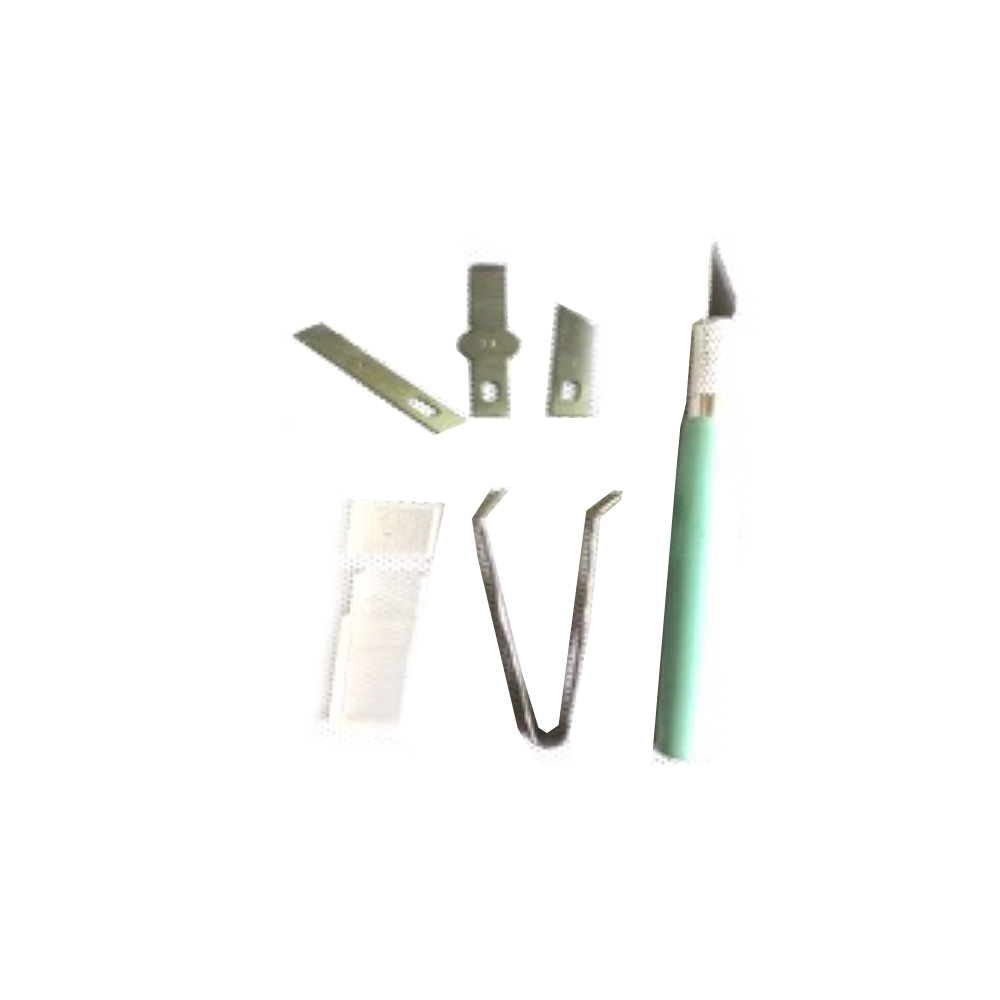 JUEGO DE NAVAJAS Y PINZA 6PZ MANGO SILICON