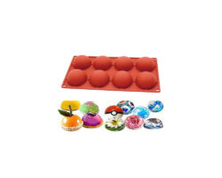 MOLDE SILICON MEDIA ESFERA 8 CAV 6 CM DIAMETRO