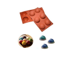 MOLDE SILICON MEDIA ESFERA 5 CAV 8 CM DIAMETRO