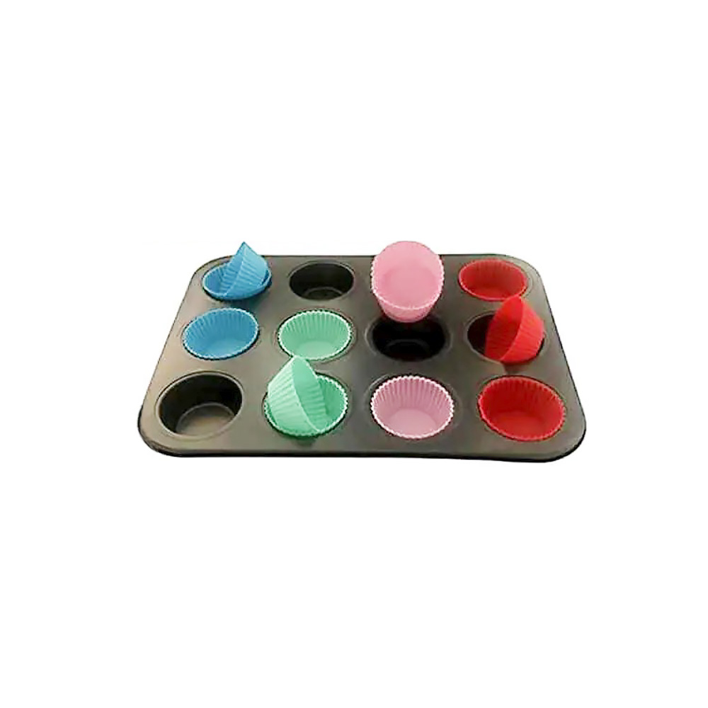 MOLDE CUPCAKES 12 CAV.CAPACILLO SILICON 35X26X2.5 CMS.