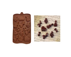 MOLDE SILICON INST. MUSICALES 10 CAV.21X10.3X1 CMS.