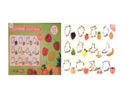 CAJA CORTADORES ACERO DE FRUTAS 12 PZAS.  7 CMS.