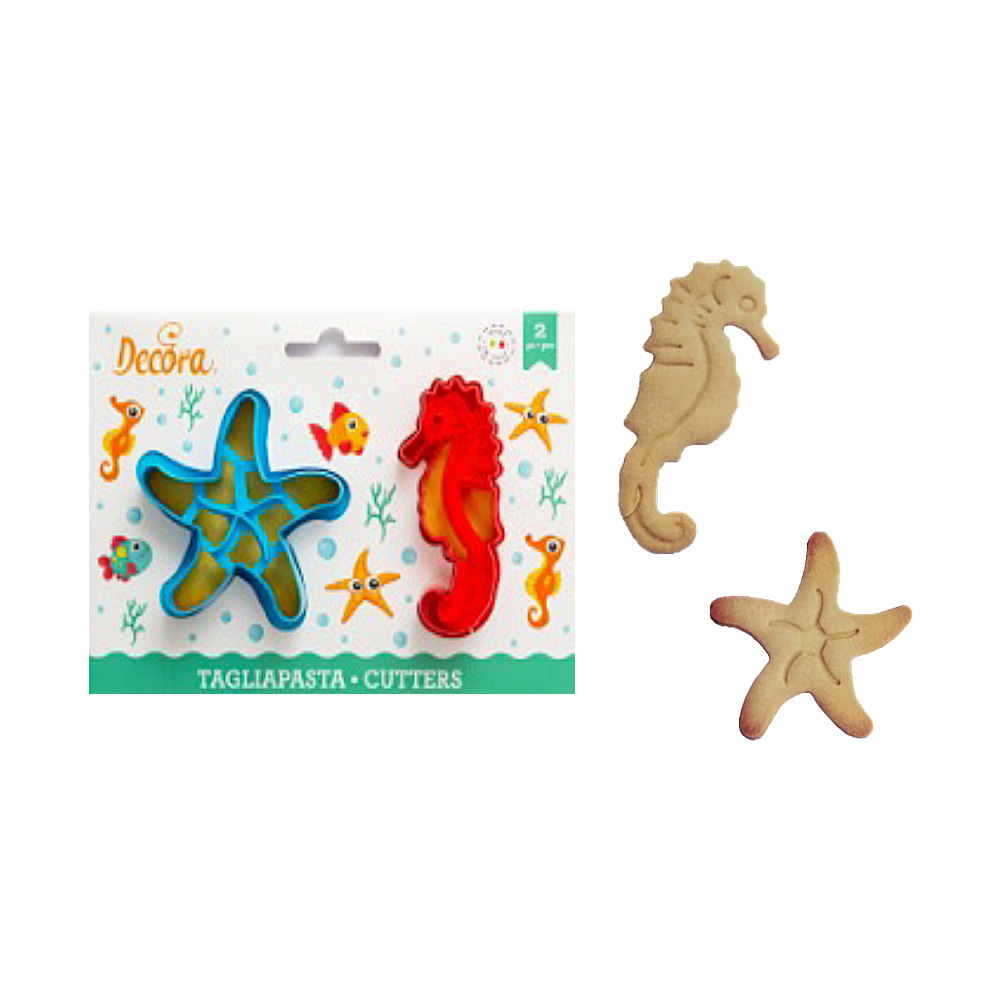 CORTADOR MARCADOR ESTRELLA CABALLITO MAR 2 PZ 8 Y 9 CM