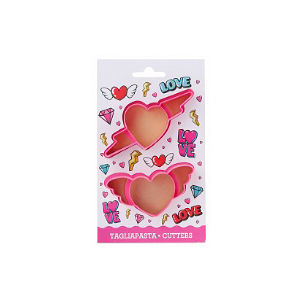 CORTADOR MARCADOR CORAZON RAYO Y ALAS 2 PZ 12 Y 10 CM