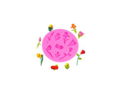 MOLDE SILICON FLORES TULIPAN ROSA 7.5CM REDONDO