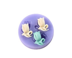 MOLDE SILICON 3 ROSAS 2CM C/U