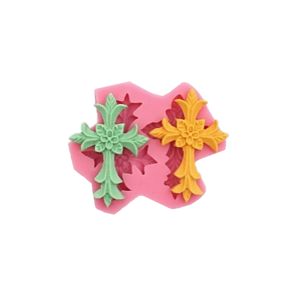 MOLDE SILICON 2 CRUCES GOTICAS 7X5X1CM