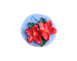 MOLDE SILICON REDONDO 2 FLORES 5.5X2CM