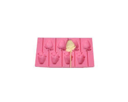 MOLDE SILICON 8 PALETAS FRESA 26X13X2.3CM