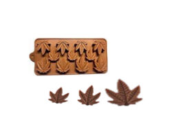 MOLDE SILICON HOJAS MARIHUANA 11 CAV 4 Y 3 CM