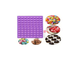 MOLDE SILICON CORAZONES Y CUADRADOS 2 CM 80 CAVIDADES