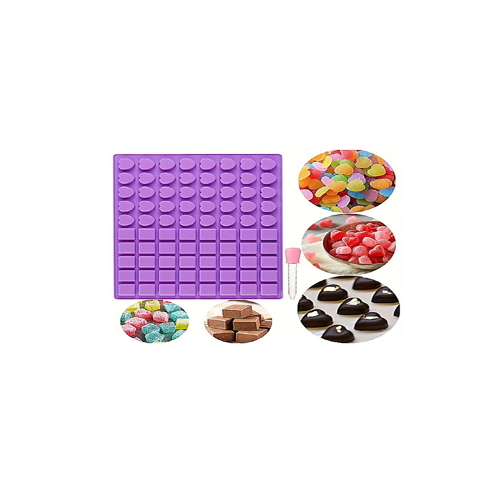 MOLDE SILICON CORAZONES Y CUADRADOS 2 CM 80 CAVIDADES