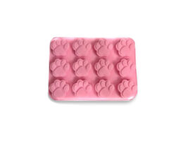 MOLDE SILICON 12 CAV HUELLAS DE PERRO 26X19X1.5CM