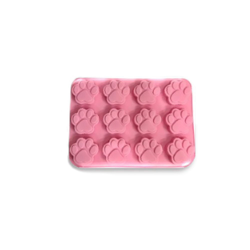 MOLDE SILICON 12 CAV HUELLAS DE PERRO 26X19X1.5CM