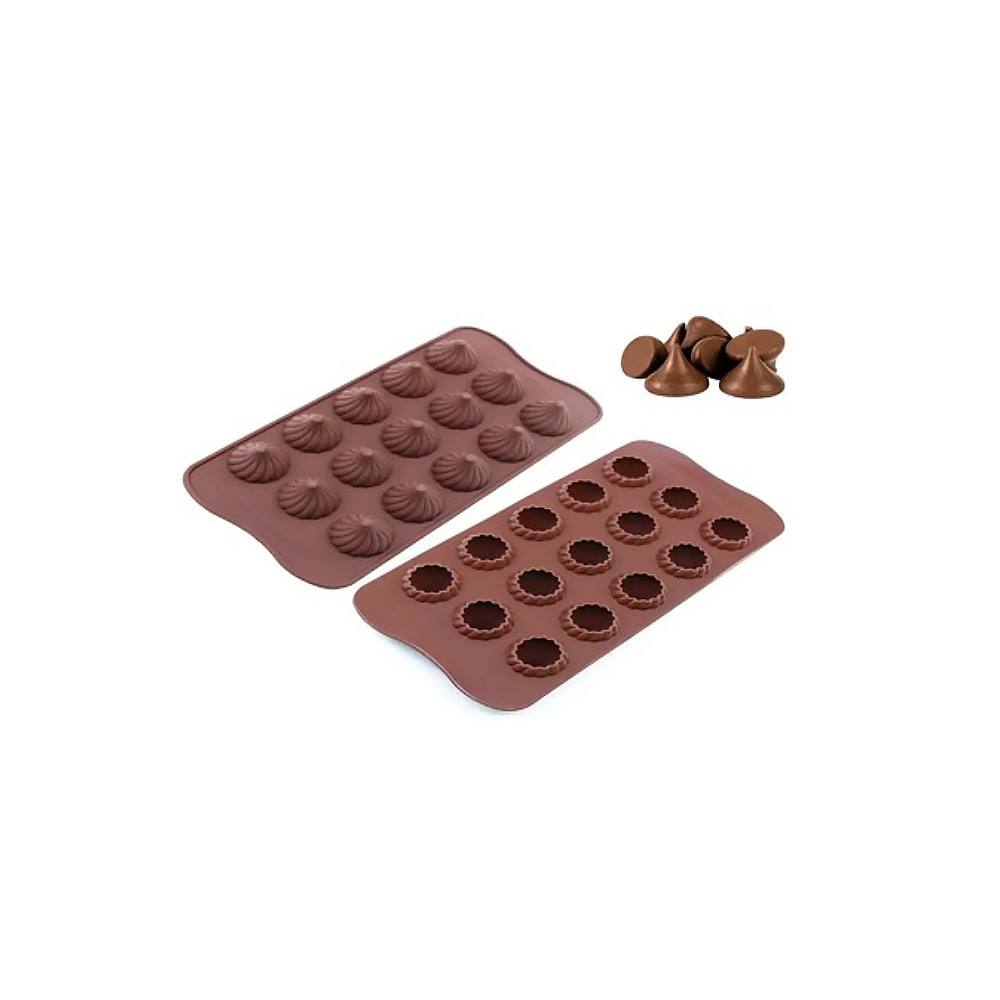 MOLDE SILICON 15 CAV KISSES 2.5CM DIAMETRO