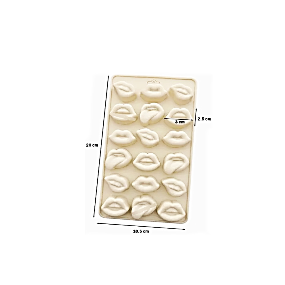 MOLDE SILICON LABIOS  18 CAV 3X3X2 CM