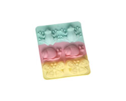 MOLDE SILICON RANA,MARIPOSA Y CARACOL 6 CAV 7X7Z3.5 CM