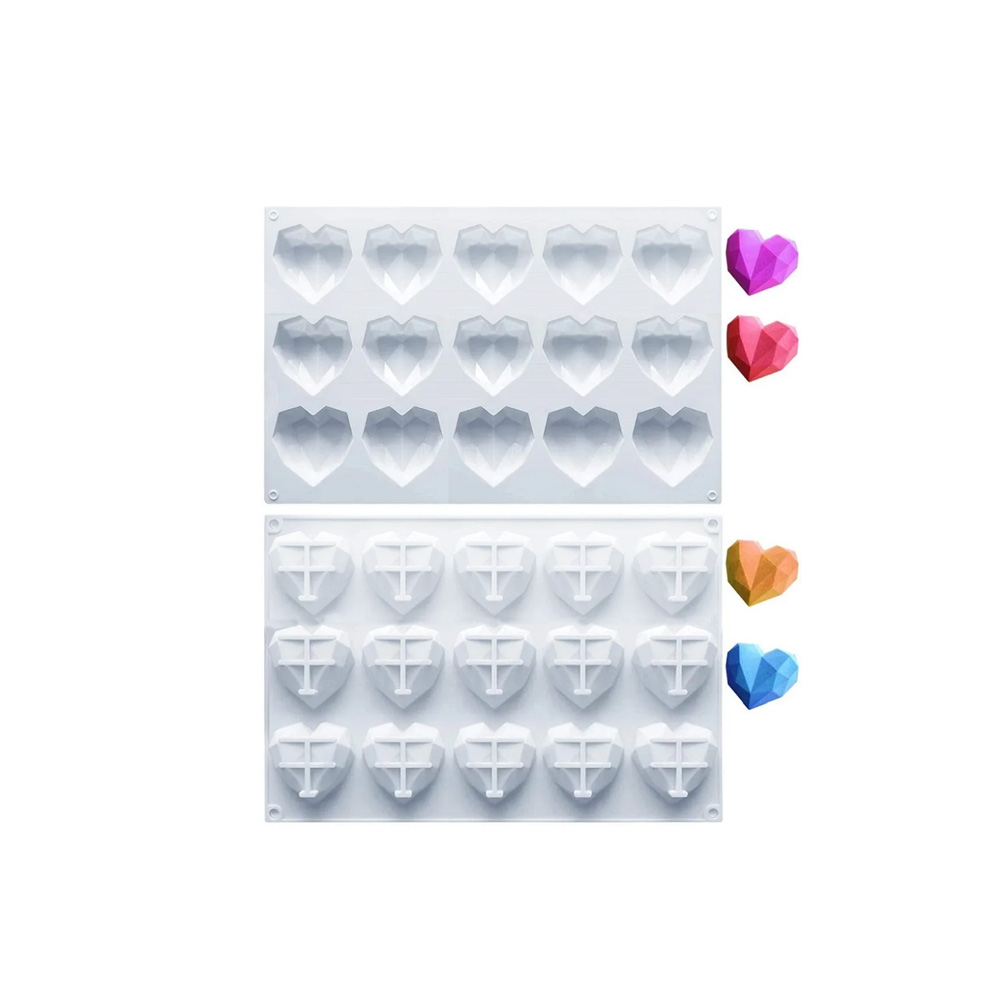 MOLDE SILICON MINI CORAZON DE 15 CAV 3 CM