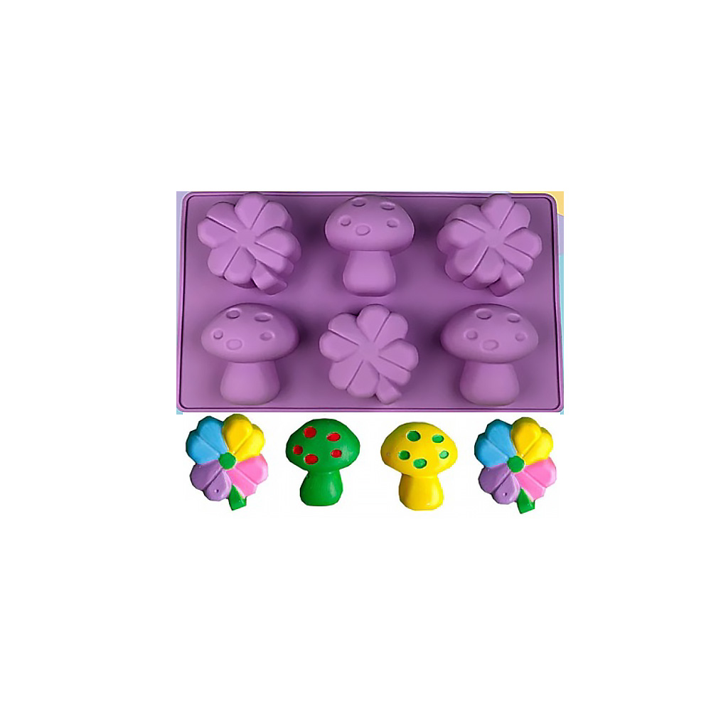 MOLDE SILICON HONGO Y TREBOL 6 CAV 6X7X3 CM