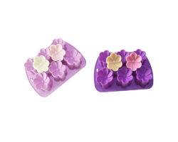 MOLDE SILICON FLOR 6 PETALOS 6 CAV.