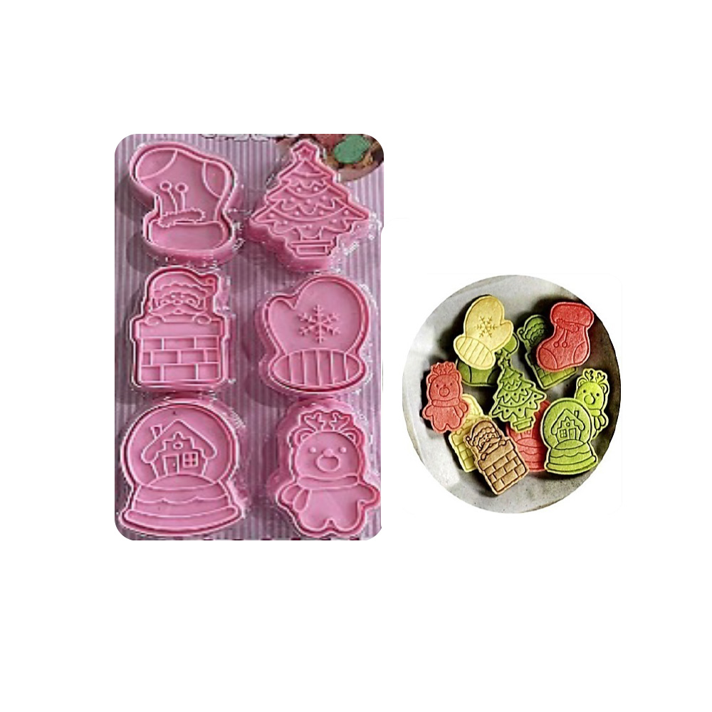 CORTADOR PINO,SANTA,BOTA,BOLA Y M. NIEVE 6PZAS.