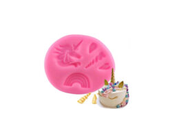 MOLDE SILICON 7 CM UNICORNIO ARCOIRIS