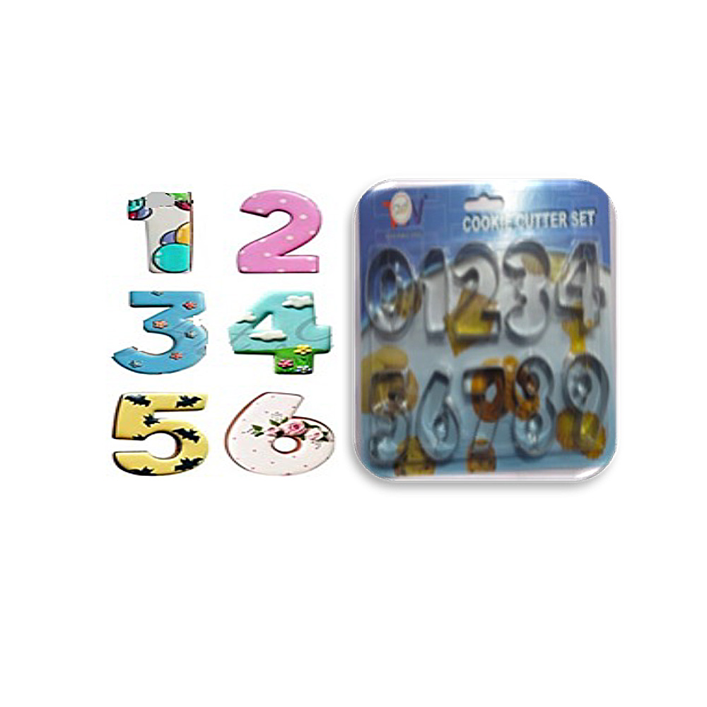 JUEGO DE CORTADORES NUMEROS 10 PZ AINOX 9 CM