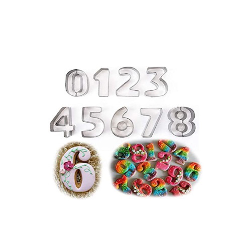 JUEGO DE CORTADORES NUMEROS 10 PZ ACERO 5 CM