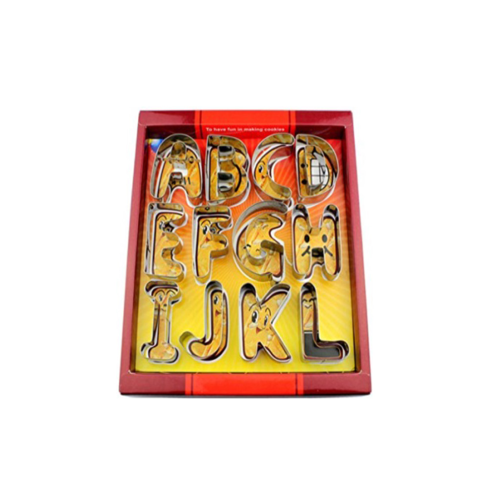 CORTADORES ABCEDARIO ACERO 26PZ    8 CM