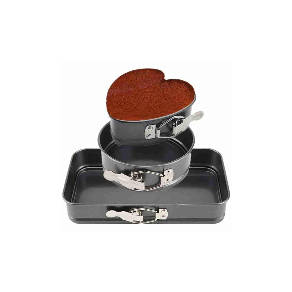 JGO DE 3 MOLDES RECTANGULAR 11X22 REDONDO11 Y CORAZON 11CM