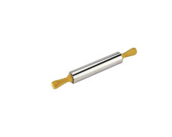 RODILLO DE ACERO INOX MANGO DE MADERA 31CM