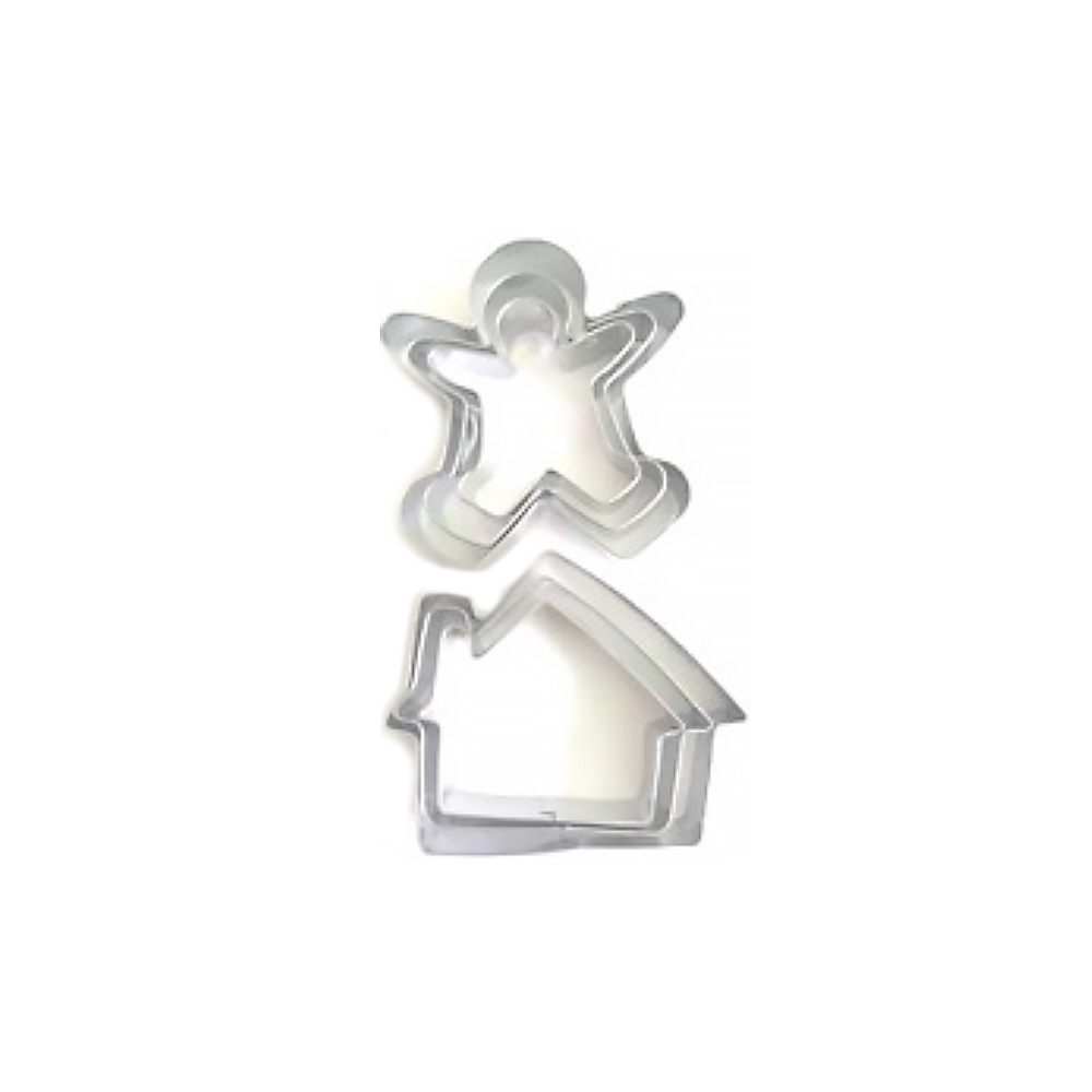 CORTADOR  JENGIBRE Y CASA 3  PZ. 7,6 Y 5 CM.