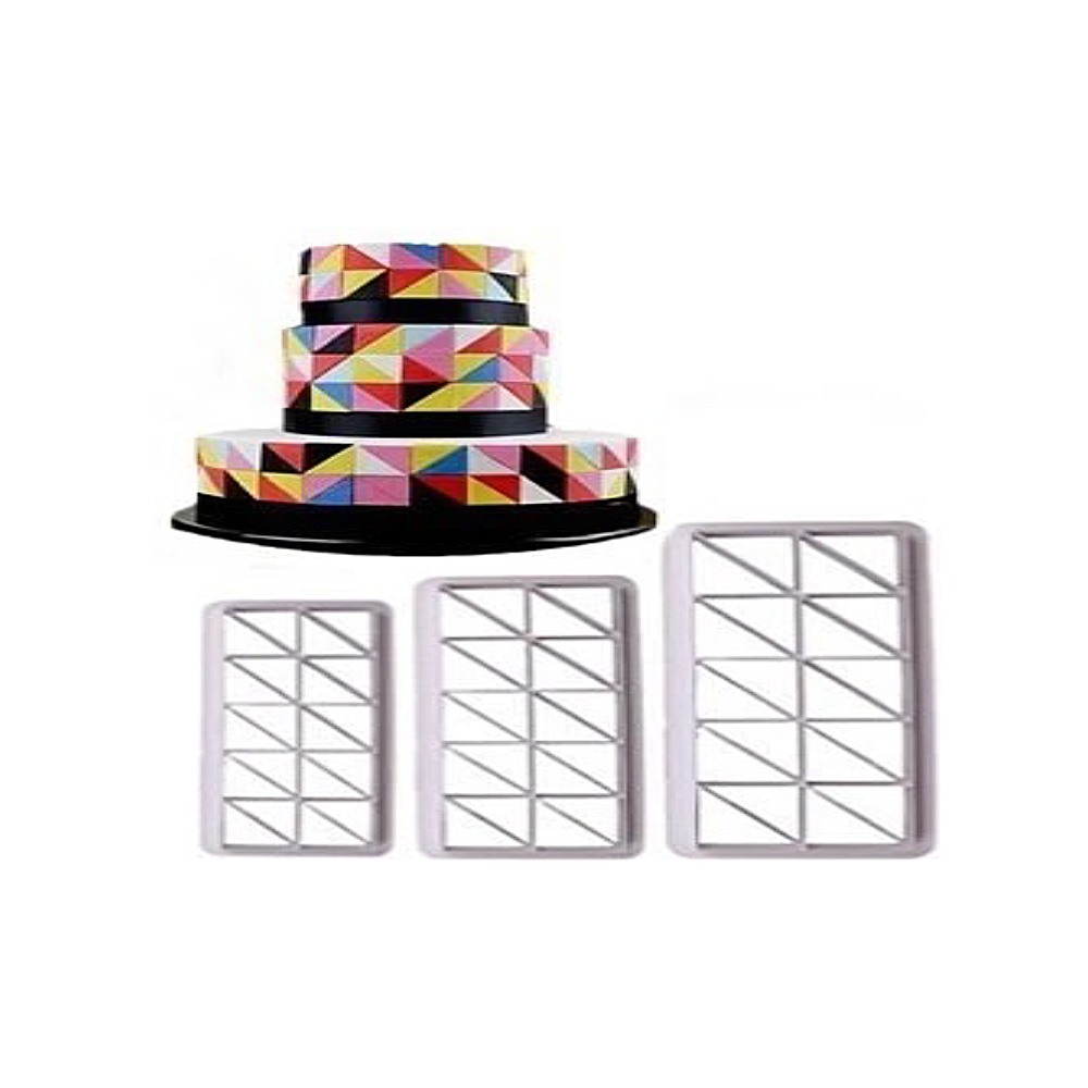 3 CORTADORES PLACA TRIANGULO R 2, 3 Y 3.5 CM